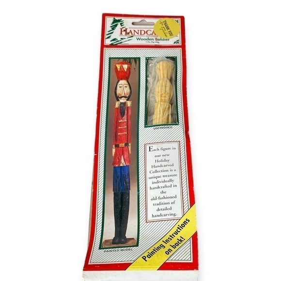 Vintage Handcarved‎ 9" Wooden Soldier Unfinished - Picture 1 of 2